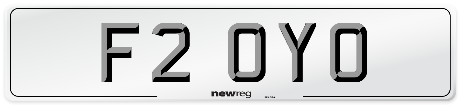 F2 OYO Number Plate from New Reg